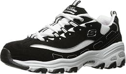 Skechers womens D'lites - Biggest Fan Fashion Sneaker, Black/White, 39 EU Wide - Best Deal Finder