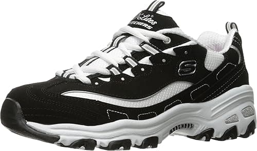Skechers womens D'lites - Biggest Fan Fashion Sneaker, Black/White, 39 EU Wide on Amazon.ae - Price Tracker
