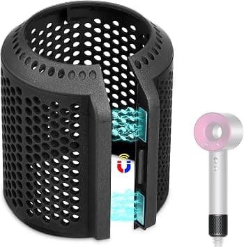Magnetic Outer Filter Cover Replacement for Dyson Supersonic HD15 HD01 HD03 HD08 Hair Dryer Attachment, Magnetic Opening Design, for Dyson Hair Dryer Filter Replacement (Black) - Best Deal Finder