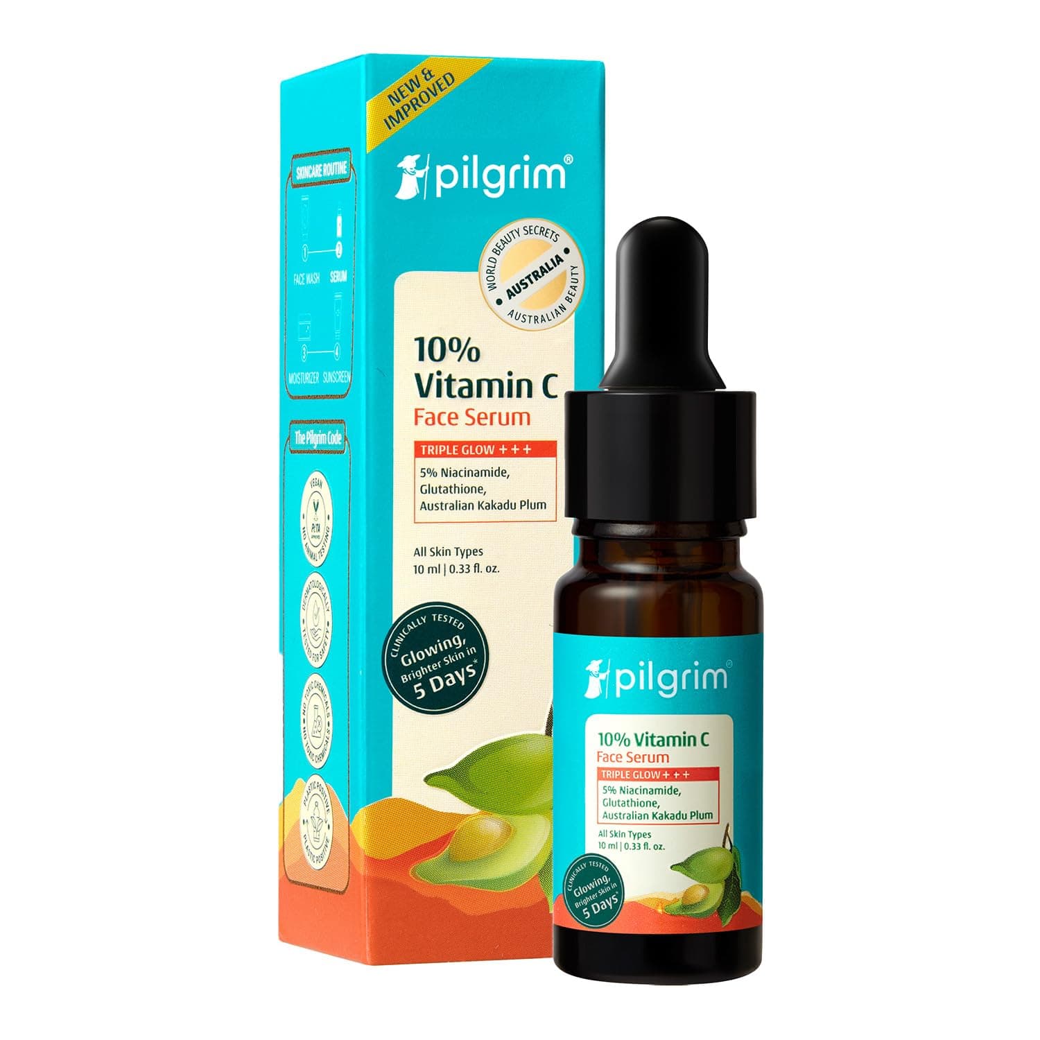 Pilgrim 10% Vitamin C Face Serum For Daily Brightness 10 ml | Face serum for glowing skin | Reduces Dark Spots & Evens Skin Tone | Fragrance Free | For Men and Women | All Skin Types | on Amazon.ae - Price Tracker
