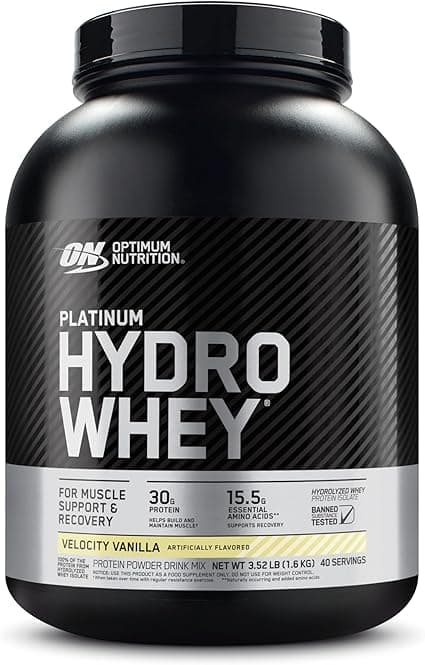 Optimum Nutrition (ON) Platinum Hydrowhey Protein Powder, 30 Grams of Protein for Muscle Support & Recovery,100% Hydrolyzed Whey Protein Isolate Powder -Velocity Vanilla,3.52 Lbs ,40 Servings(1.6 KG) on Amazon.ae - Price Tracker