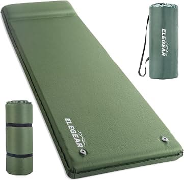 Elegear Self Inflating Sleeping Pad, 3.2" Ultra-Thick Memory Foam Camping Pad with Pillow Fast Inflating in 20s Insulated Camping Mattress Pad 4-Season Camping Sleeping Mat for Camping, Traveling - Best Deal Finder
