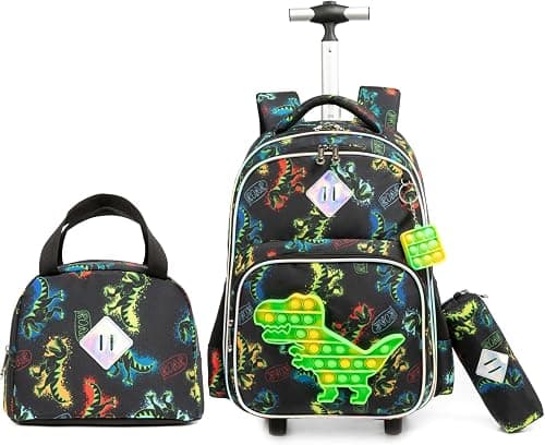 School Kids Rolling Backpack for Girls with Wheels Trolley Wheeled Backpack on Amazon.ae - Price Tracker