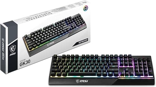 MSI Vigor GK30 RGB Gaming Keyboard, 6-Zone RGB Lighting, Water Repellent & Splash-Proof, Mechanical-Like Plunger Switches, Black on Amazon.ae - Price Tracker