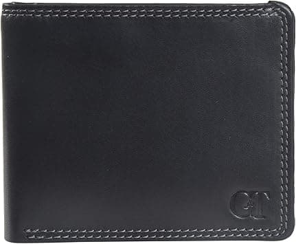 Grains & Tan Genuine Leather Double Stitched Money Wallet for Men with RFID Blocking Slim Lightweight Bifold Wallet with 6 Credit Card Pockets and 2 Slip Pockets Gift Box, Vintage Black on Amazon.ae - Price Tracker