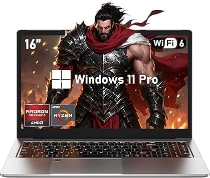 Gaming Laptop, 16" 2026 Top Lap Computer with Ryzen 7 5825U Processor, 32GB DDR4, 1T SSD, Win 11 Pro, Backlit Keyboard, FHD 1920x1080P Display, WiFi 6 on Amazon.ae - Price Tracker