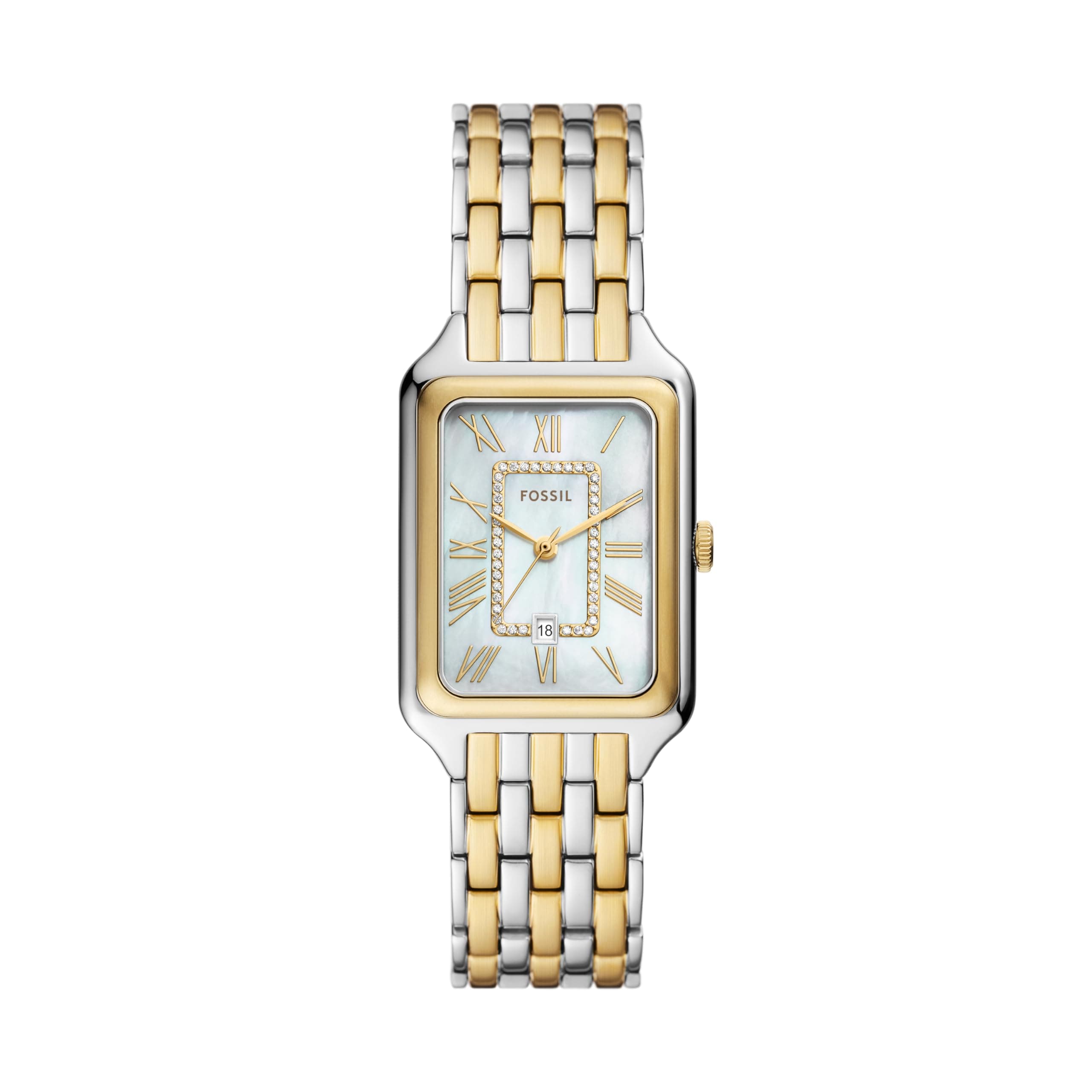Fossil Raquel Three-Hand Date Two-Tone Stainless Steel Watch - ES5305 on Amazon.ae - Price Tracker