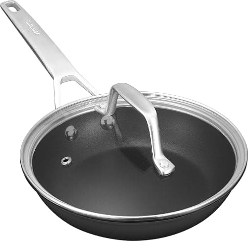MsMk 8 inch Small Egg Nonstick Frying Pan with Lid, Eggs Omelette Burnt also Non stick, Scratch-resistant, Induction Skillet, Oven Safe to 700°F Pan for Cooking, Dishwasher Safe على Amazon.ae - متتبع الأسعار