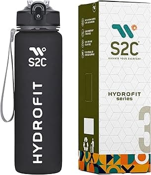 S2C -1L Motivational Water Bottle for Gym &amp; School - Leakproof, BPA-Free, with Time Markers - Perfect for Men, Women, and Kids - Hydration Tracker, Inspirational Quotes, Durable Design (GREY) on Amazon.ae - Price Tracker