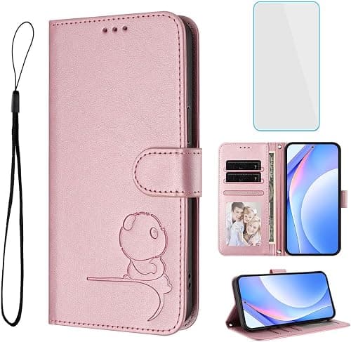for Motorola Moto G67 5G/G77 5G/G87 5G Phone Case Wallet with Screen Protector [RFID Blocking] Card Women Mobile Phone Cover Panda Case for Motorola G 67 77 87 MotoG67 MotoG77 MotoG87 Pink على Amazon.ae - متتبع الأسعار