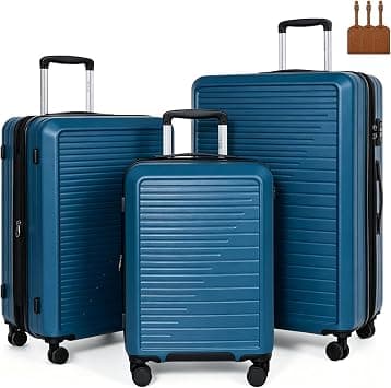 OUZZO Luggage Sets of 3 Hardshell Expandable PC Travel Bag Set Lightweight Trolley Luggage with tsa Approved Lock Suitcase Set with Spinner Wheels on Amazon.ae - Price Tracker