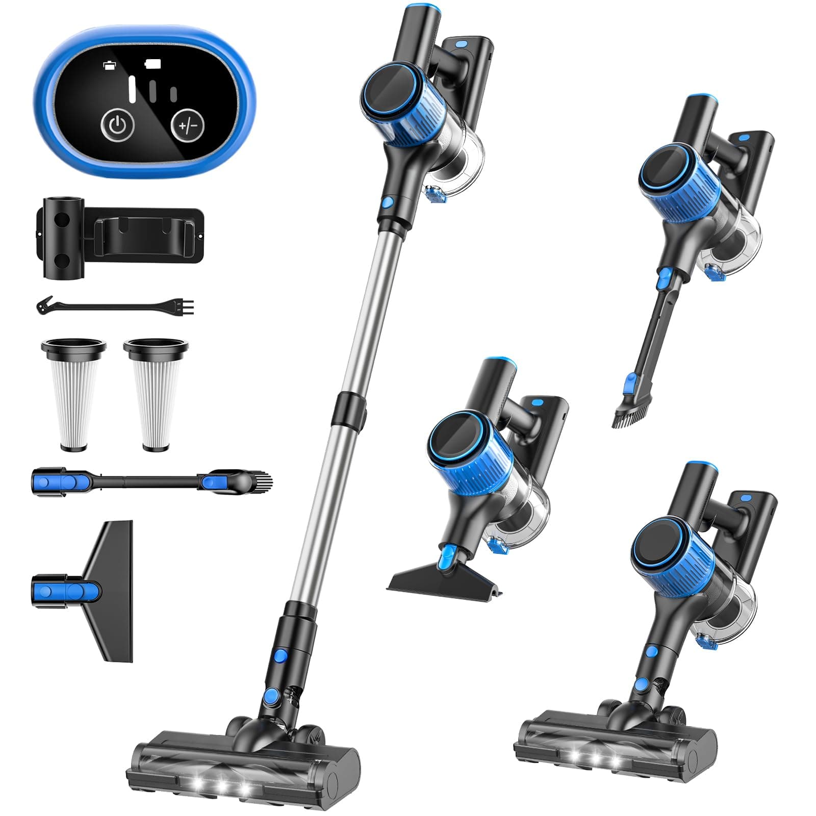 SINCHER A27B Cordless Vacuum Cleaner, 28Kpa Powerful Suction Stick Vacuum, 40Mins Runtime Detachable Battery, 3 Power Modes & LED Display (Super Blue Flagship Edition) on Amazon.ae - Price Tracker