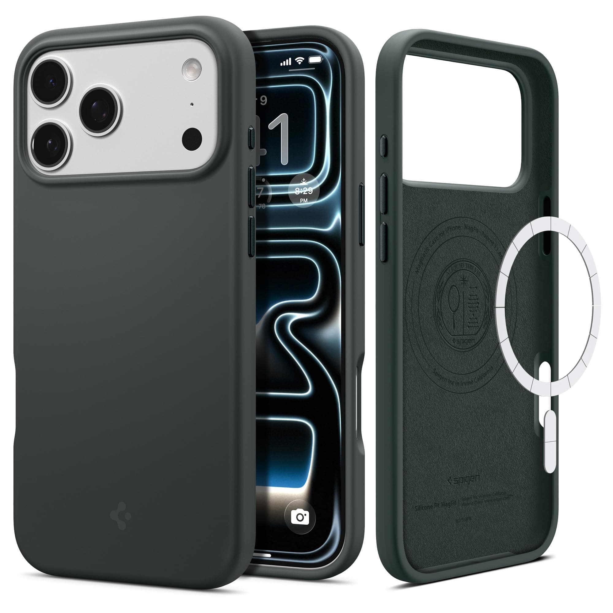Spigen Silicone Fit MagFit for iPhone 17 Pro Max case cover [MagSafe compatible] - Abyss Green on Amazon.ae - Price Tracker