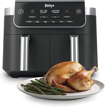 Ninja DualZone Airfryer with 2 Baskets, 8 Liter, Smart Finish and Combo Cook, 6 Cooking Functions, Cook 2 Foods in 2 Ways and Finish at the Same Time, Grey, DZ801 on Amazon - Best Deal Finder