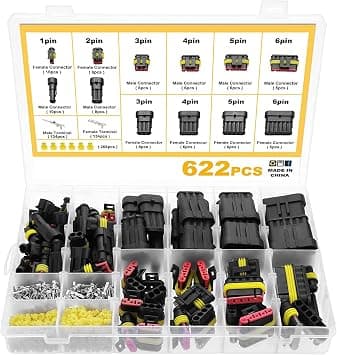 Excefore Waterproof Car Electrical Connector, 622 PCS Waterproof Connector Car, Automotive Wire Waterproof Electrical Connector 1/2/3/4/5/6 Pin for Motorcycle Scooter Truck Boats, 23-16AWG على Amazon.ae - متتبع الأسعار