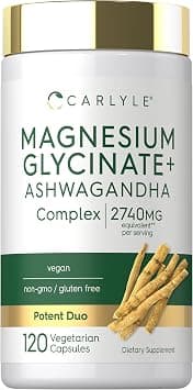 Carlyle Magnesium Glycinate with Ashwagandha | 120 Vegetarian Capsules on Amazon.ae - Price Tracker