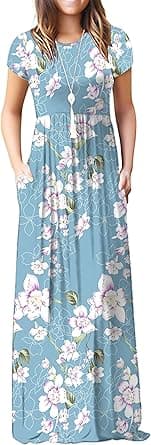 GRECERELLE Womens Summer Maxi Dress Boho Floral Cocktail Midi Polka Dot Wrap Dresses V Neck Casual Party Bohemian Flowy Long Dress for Ladies on Amazon.ae - Price Tracker