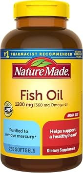Nature Made Fish Oil 1200mg, 230 Softgels Mega Size, Fish Oil Omega 3 Supplement For Heart Health on Amazon.ae - Price Tracker