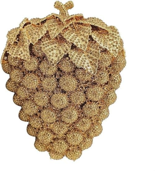 Hollow Carved Grape Rhinestone Evening Clutch Women Luxury Crystal Handbags Purses for Party and Wedding على Amazon.ae - متتبع الأسعار