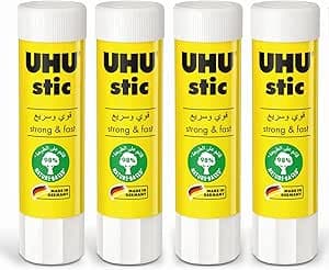 UHU STIC, The Proven Glue Stick - Glues strongly, quickly and permanently, without solvent, 8.2g, 4pcs White on Amazon.ae - Price Tracker