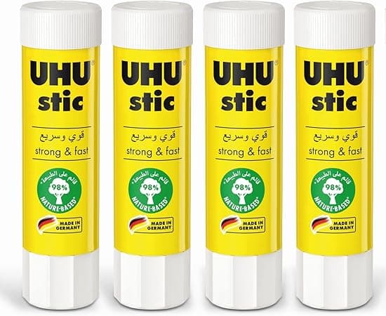 UHU STIC, The Proven Glue Stick - Glues strongly, quickly and permanently, without solvent, 8.2g, 4pcs White - Amazon.ae Price Tracker