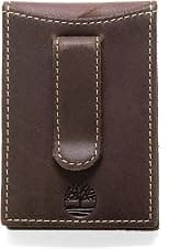 Timberland Men's Brown Genuine Leather Slim Minimalist Front Pocket Money Clip Wallet with ID Window - Best Deal Finder
