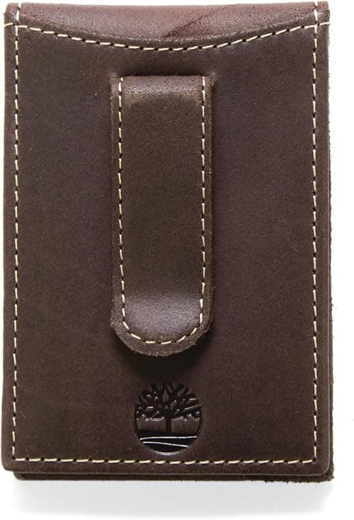 Timberland Men's Brown Genuine Leather Slim Minimalist Front Pocket Money Clip Wallet with ID Window on Amazon.ae - Price Tracker