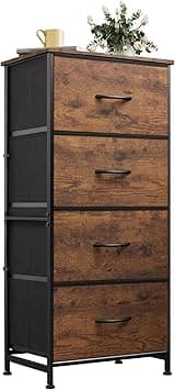 DAYONG Drawer Dresser, Dresser Chest with 4 Storage Drawers, Chest of Drawers with Wooden Top, Tower Organizer Unit for Living Room, Bedroom, Entryway - Amazon.ae Price Tracker