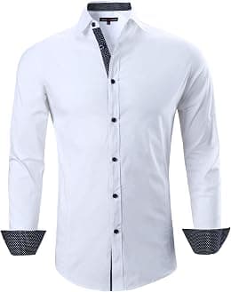 Alex Vando Mens Stretch Dress Shirts Wrinkle Free Button Down Shirts Long Sleeve Business Work Shirts for Men Regular Fit - Best Deal Finder