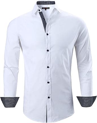 Alex Vando Mens Stretch Dress Shirts Wrinkle Free Button Down Shirts Long Sleeve Business Work Shirts for Men Regular Fit on Amazon.ae - Price Tracker