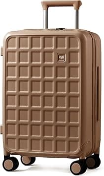 Carry On Luggage Suitcases With Wheels: Carry On Luggage 22x14x9 Airline Approved - Luggage With 8 Spinner Wheels, 100% PC Hard Shell - Suitcase For Travel Business (Chocolate Brown) on Amazon.ae - Price Tracker