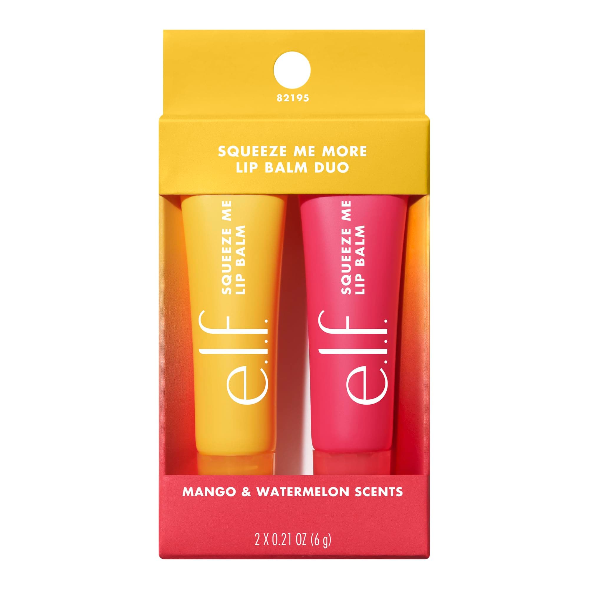 e.l.f. Squeeze Me More Lip Balm Duo, Moisturizing Balm For A Sheer Tint Of Color, Made With Hyaluronic Acid, Vegan & Cruelty-Free, Mango & Watermelon on Amazon.ae - Price Tracker