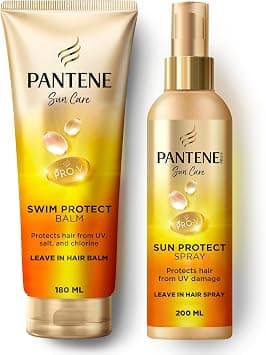 Pantene Sun Care Sun Protect Leave-In Hair Spray + Swim Protect Leave-In Hair Balm, Sparkling Fresh Scent, Protects Hair from UV Damage, Salt & Chlorine, 200ml + 180ml, Pack of 1 - Amazon.ae Price Tracker