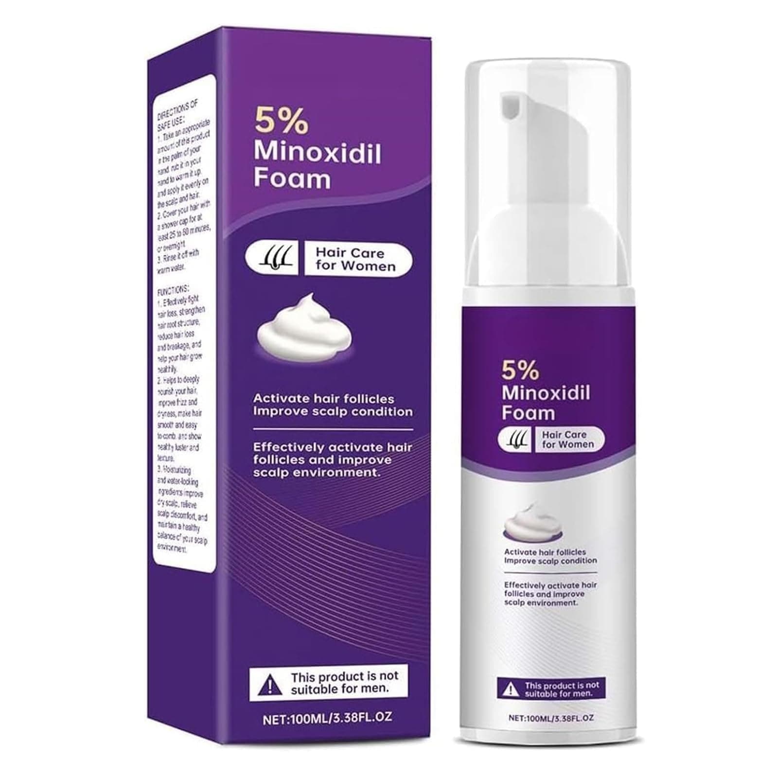 5% Minoxidil Foam for Women Hair Growth Foam, Rosemary Hair Care Suitable for Hair Thinning Receding Hairline 100ml/3.38fl oz (Purple) on Amazon.ae - Price Tracker