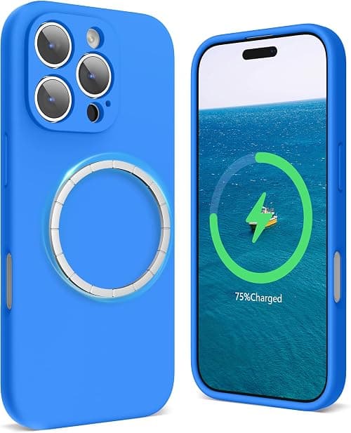 SURPHY Magnetic Silicone for iPhone 16 Pro Case, Compatible with MagSafe, Camera Protective and Soft Microfiber Lining Shockproof Phone Case Cover 6.3 inch 2024 (Blue) على Amazon.ae - متتبع الأسعار