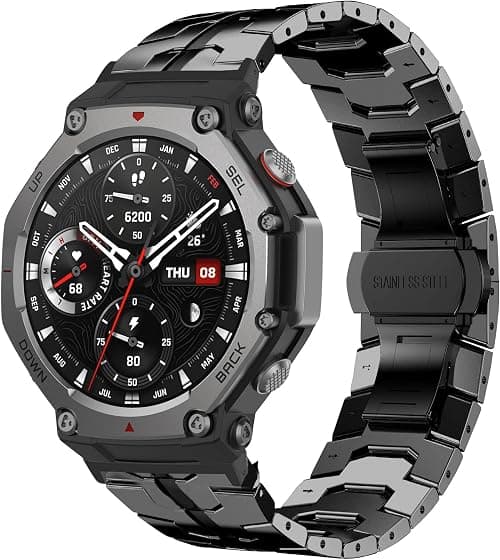 Uhrenarmband Kompatibel mit Amazfit T-Rex 3, Metall Armband, Edelstahl Ersatzarmband, Damen Herren Metallarmband für Amazfit T-Rex 3 على Amazon.ae - متتبع الأسعار