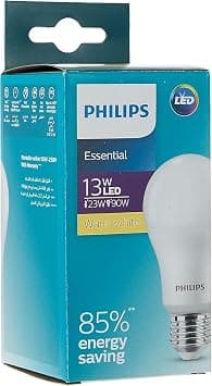 Philips Essential LED Bulb 13W E27 3000K Warm White,929003793885 - متتبع أسعار Amazon.sa