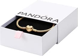 PANDORA Moments Schlangen-Gliederarmband mit Herz-Verschluss aus Sterling Silber mit vergoldeter Metalllegierung, Kompatibel Moments, Größe:18, 563050C00-18 - متتبع أسعار Amazon.sa