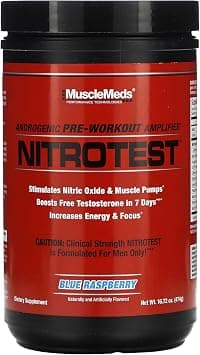 MuscleMeds Nitrotest Pre-Workout Supplement Drink, Boost Nitric Oxide,Blue Raspberry, 30 Serving - Amazon.ae Price Tracker