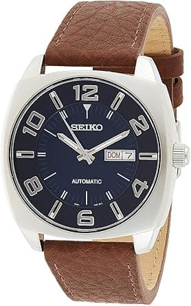 SEIKO Automatic Watch for Men - Recraft Series - Brown Leather Strap, Day/Date Calendar, 50m Water Resistant on Amazon.ae - Price Tracker