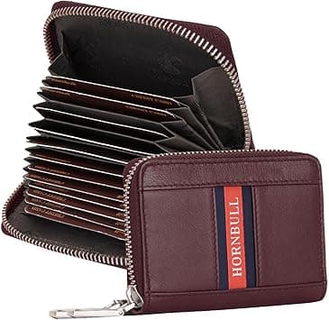 HORNBULL Steve RFID Blocking Leather Wallet for Men | Vertical Credit Debit Card Holder, Brn, Compact, Zip Around Wallet on Amazon.ae - Price Tracker
