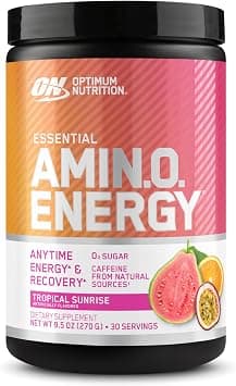 Optimum Nutrition Amino Energy | Tropical Sunrise Flavor | 30 Servings | Supports Energy, Focus & Muscle Recovery | Contains BCAAs - Best Deal Finder