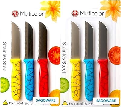[ Pack of 6 Pcs ] Stainless Steel Kitchen Knife Set | Durable Sharp Blades for Fruits, Vegetables, Camping, Traveling & Everyday Use | Compact & Lightweight with Durable Knives on Amazon.ae - Price Tracker