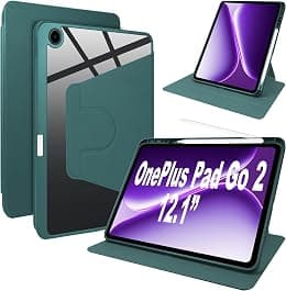 غطاء من الجلد الصناعي من ليمكسي لهاتف ون بلس باد جو 2 12.1 انش مع حامل دوار وفتحة للقلم، جلد صناعي + اكريليك شفاف - دليلك لأفضل العروض