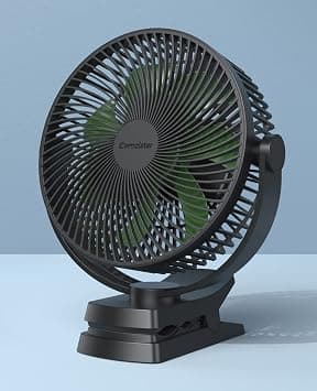 10000 mAh 8.5 Inch Clip-on Fan, Rechargeable Battery Operated Portable Fan with 4 Speeds, Quiet, USB Camping Fan with Hook, for Golf Cart, Treadmill, Baby Stroller, Office Desk Fan على Amazon.ae - متتبع الأسعار