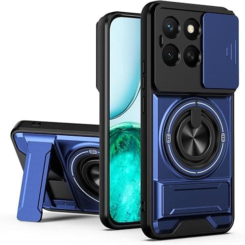 Case for Motorola Moto G77 5G/Moto G67 5G, Shockproof Case with 360° Ring Holder & Lens Protection Cover, Anti-Fingerprint Protective Cover with Stand Blue on Amazon.ae - Price Tracker