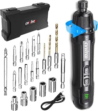 3.6V Type C Rechargeable Cordless Electric Screwdriver Kit Torque 6N.m with 11pcs Screw Driver Bits 3pcs Twist Drill Bits 5 Sockets Flex Hex Shaft and Storage Box (Black) on Amazon.ae - Price Tracker