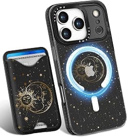 Toycamp for iPhone 17 Pro Max Case - Compatible with Magsafe Credit Card Holder Wallet Magnetic Cute Women Teen Girls Kawaii Girly Unique Sun Moon Design Phone Cover for Apple 17 Promax - Best Deal Finder