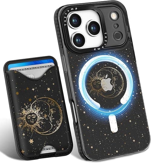 Toycamp for iPhone 17 Pro Max Case - Compatible with Magsafe Credit Card Holder Wallet Magnetic Cute Women Teen Girls Kawaii Girly Unique Sun Moon Design Phone Cover for Apple 17 Promax on Amazon.ae - Price Tracker