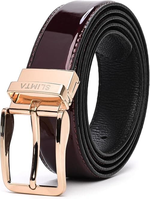 Men's Reversible Leather Belt Black/Brown with Rotating Buckle, Genuine Leather Classic Dress Belt on Amazon.ae - Price Tracker